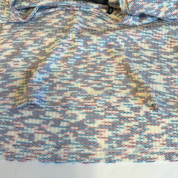 Code Mode Burgundy & Blue Multi High / Low V Neck Long Sleeve Sweater Women’s XS - Picture 7 of 11